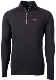 Cutter and Buck Tulsa Golden Hurricanes Mens Black Adapt Eco Knit Recycled Big and Tall 1/4 Zip Pullover