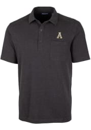 Cutter and Buck Appalachian State Mountaineers Mens Black Advantage Tri-Blend Jersey Big and Tall Polos Shirt