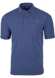 Cutter and Buck Boise State Broncos Mens Blue Advantage Tri-Blend Jersey Big and Tall Polos Shirt
