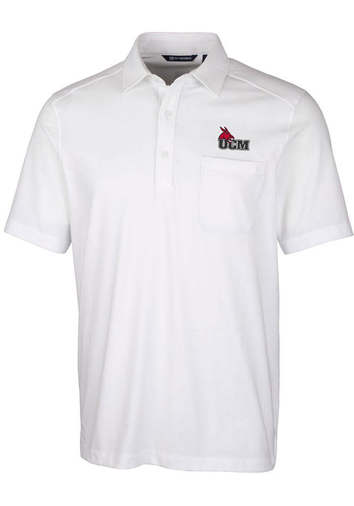 Cutter and Buck Central Missouri Mules Mens White Advantage Tri-Blend Jersey Big and Tall Polos Shirt
