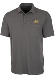 Cutter and Buck George Mason University Mens Grey Advantage Tri-Blend Jersey Big and Tall Polos Shirt