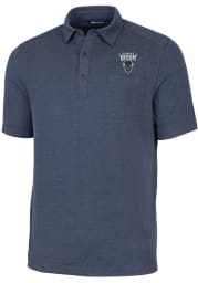 Cutter and Buck Howard Bison Mens Navy Blue Advantage Tri-Blend Jersey Big and Tall Polos Shirt