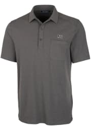 Cutter and Buck Jackson State Tigers Mens Grey Advantage Tri-Blend Jersey Big and Tall Polos Shirt