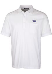 Cutter and Buck Pitt Panthers Mens White Advantage Tri-Blend Jersey Big and Tall Polos Shirt
