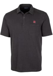 Cutter and Buck Rutgers Scarlet Knights Mens Black Advantage Tri-Blend Jersey Big and Tall Polos Shirt