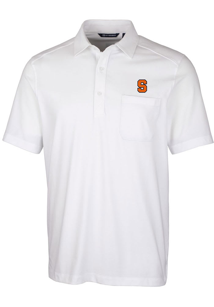 Cutter and Buck Syracuse Orange Mens White Advantage Tri-Blend Jersey Big and Tall Polos Shirt