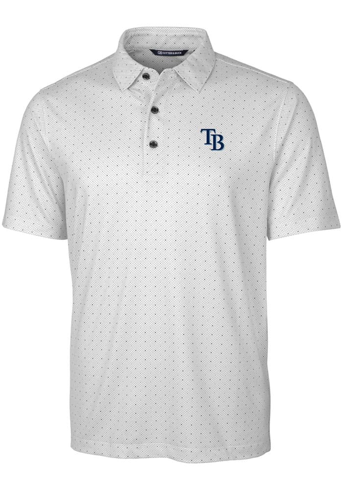 Men's Cutter & Buck White Tampa Bay Rays Big & Tall Forge Stretch Polo