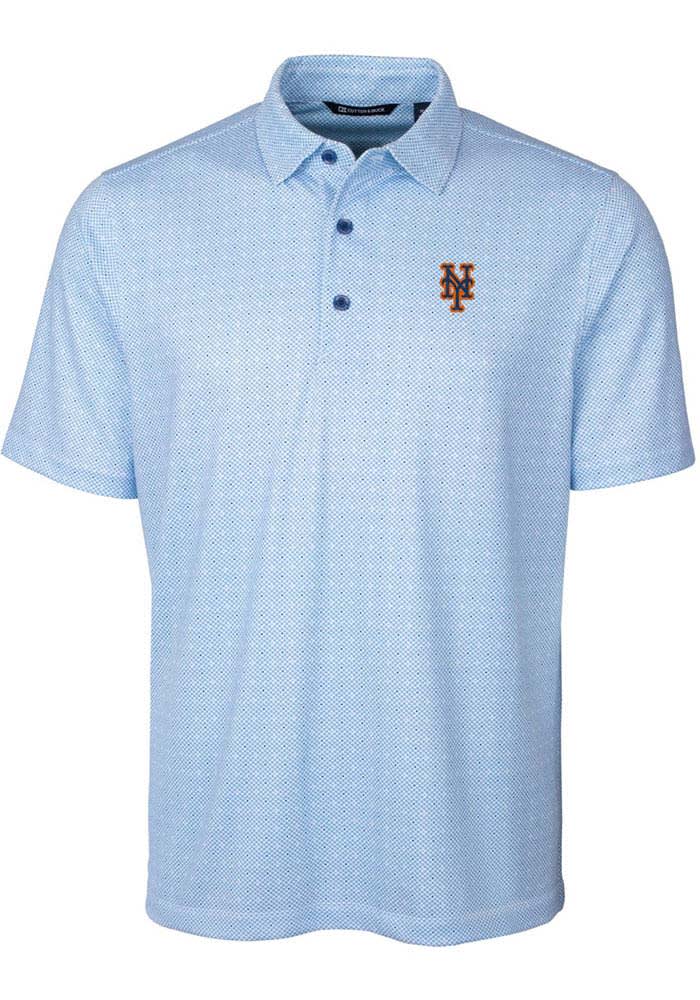 Cutter and Buck New York Mets Mens Blue Pike Double Dot Big and Tall Polos Shirt