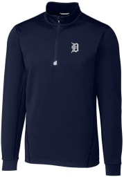 Cutter and Buck Detroit Tigers Mens Navy Blue Traverse Big and Tall 1/4 Zip Pullover