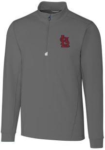 Cutter and Buck St Louis Cardinals Mens Grey Traverse Big and Tall 1/4 Zip Pullover