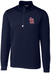 Cutter and Buck St Louis Cardinals Mens Navy Blue Traverse Big and Tall 1/4 Zip Pullover