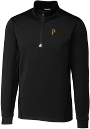 Cutter and Buck Pittsburgh Pirates Mens Black Traverse Big and Tall 1/4 Zip Pullover