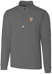 Cutter and Buck New York Mets Mens Grey Traverse Big and Tall 1/4 Zip Pullover