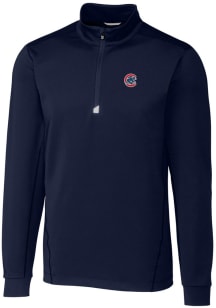 Cutter and Buck Chicago Cubs Mens Navy Blue Traverse Big and Tall 1/4 Zip Pullover