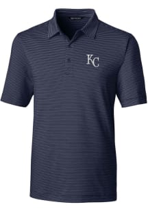 Cutter and Buck Kansas City Royals Mens Navy Blue Forge Pencil Stripe Big and Tall Polos Shirt