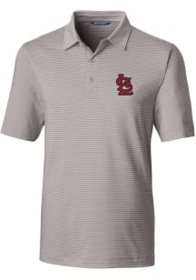 Cutter and Buck St Louis Cardinals Mens Grey Forge Pencil Stripe Big and Tall Polos Shirt