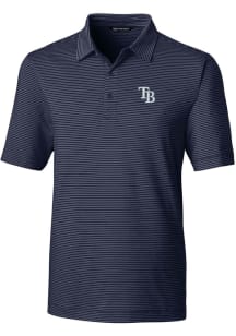 Cutter and Buck Tampa Bay Rays Mens Navy Blue Forge Pencil Stripe Big and Tall Polos Shirt