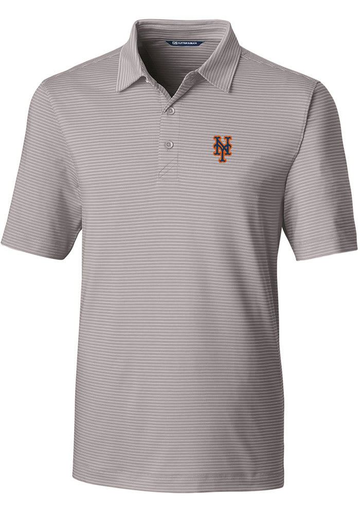 Cutter and Buck New York Mets Mens Grey Forge Pencil Stripe Big and Tall Polos Shirt