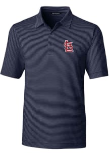 Cutter and Buck St Louis Cardinals Mens Navy Blue Forge Pencil Stripe Big and Tall Polos Shirt