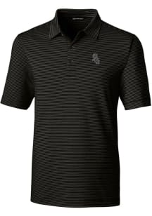 Cutter and Buck Chicago White Sox Mens Black Forge Pencil Stripe Big and Tall Polos Shirt
