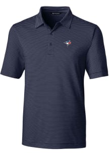 Cutter and Buck Toronto Blue Jays Mens Navy Blue Forge Pencil Stripe Big and Tall Polos Shirt
