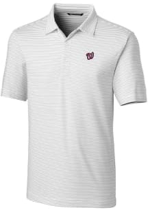 Cutter and Buck Washington Nationals Mens White Forge Pencil Stripe Big and Tall Polos Shirt