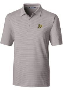 Cutter and Buck Oakland Athletics Mens Grey Forge Pencil Stripe Big and Tall Polos Shirt