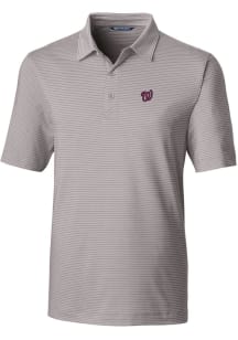 Cutter and Buck Washington Nationals Mens Grey Forge Pencil Stripe Big and Tall Polos Shirt