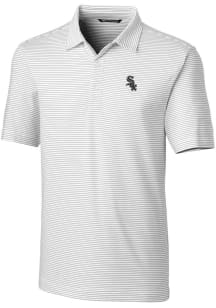 Cutter and Buck Chicago White Sox Mens White Forge Pencil Stripe Big and Tall Polos Shirt