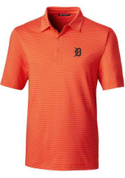 Cutter and Buck Detroit Tigers Mens Orange Forge Pencil Stripe Big and Tall Polos Shirt