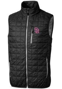 Cutter and Buck San Diego Padres Big and Tall Black City Connect Rainier PrimaLoft Mens Vest