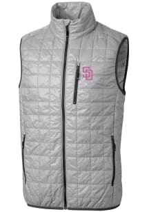 Cutter and Buck San Diego Padres Big and Tall Grey City Connect Rainier PrimaLoft Mens Vest