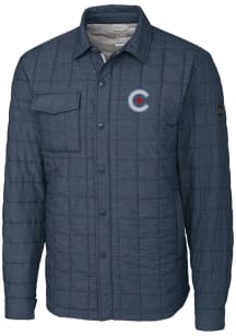 Cutter and Buck Chicago Cubs Mens Grey City Connect Rainier PrimaLoft Quilted Big and Tall Lined..
