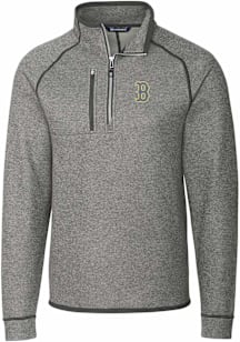 Cutter and Buck Boston Red Sox Mens Grey City Connect Mainsail Big and Tall Qtr Zip