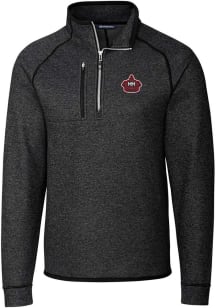 Cutter and Buck Miami Marlins Mens Charcoal City Connect Mainsail Big and Tall 1/4 Zip Pullover