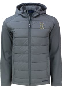 Cutter and Buck Boston Red Sox Mens Grey City Connect Evoke Hood Big and Tall Lined Jacket