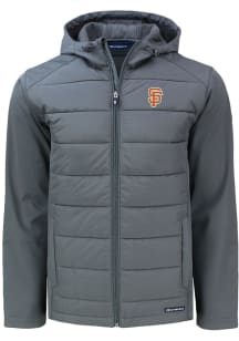 Cutter and Buck San Francisco Giants Mens Grey City Connect Evoke Hood Big and Tall Lined Jacket