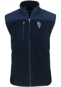 Cutter and Buck Kansas City Royals Big and Tall Navy Blue City Connect Cascade Sherpa Mens Vest