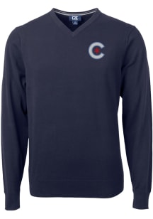 Cutter and Buck Chicago Cubs Mens Navy Blue City Connect Lakemont Big and Tall T-Shirt