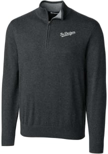 Cutter and Buck Los Angeles Dodgers Mens Charcoal City Connect Lakemont Big and Tall 1/4 Zip Pul..