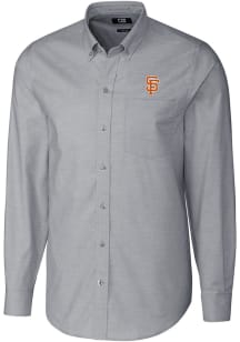 Cutter and Buck San Francisco Giants Mens Charcoal City Connect Stretch Oxford Big and Tall Dres..