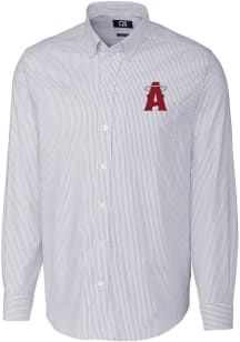 Cutter and Buck Los Angeles Angels Mens Light Blue City Connect Stretch Oxford Stripe Big and Ta..