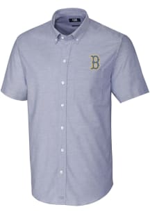 Cutter and Buck Boston Red Sox Mens Light Blue City Connect Stretch Oxford Big and Tall T-Shirt