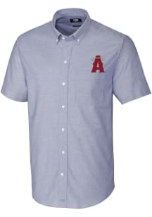 Cutter and Buck Los Angeles Angels Mens Light Blue City Connect Stretch Oxford Big and Tall T-Sh..