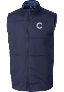 Cutter and Buck Chicago Cubs Mens Navy Blue City Connect Stealth Sleeveless Jacket