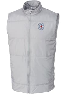 Cutter and Buck Chicago Cubs Mens Grey City Connect Stealth Sleeveless Jacket