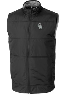 Cutter and Buck Colorado Rockies Mens Black City Connect Stealth Sleeveless Jacket