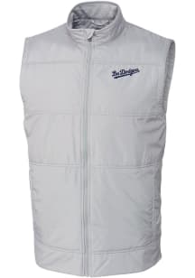 Cutter and Buck Los Angeles Dodgers Mens Grey City Connect Stealth Sleeveless Jacket