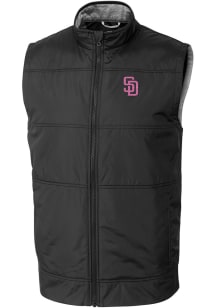Cutter and Buck San Diego Padres Mens Black City Connect Stealth Sleeveless Jacket