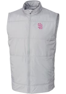 Cutter and Buck San Diego Padres Mens Grey City Connect Stealth Sleeveless Jacket